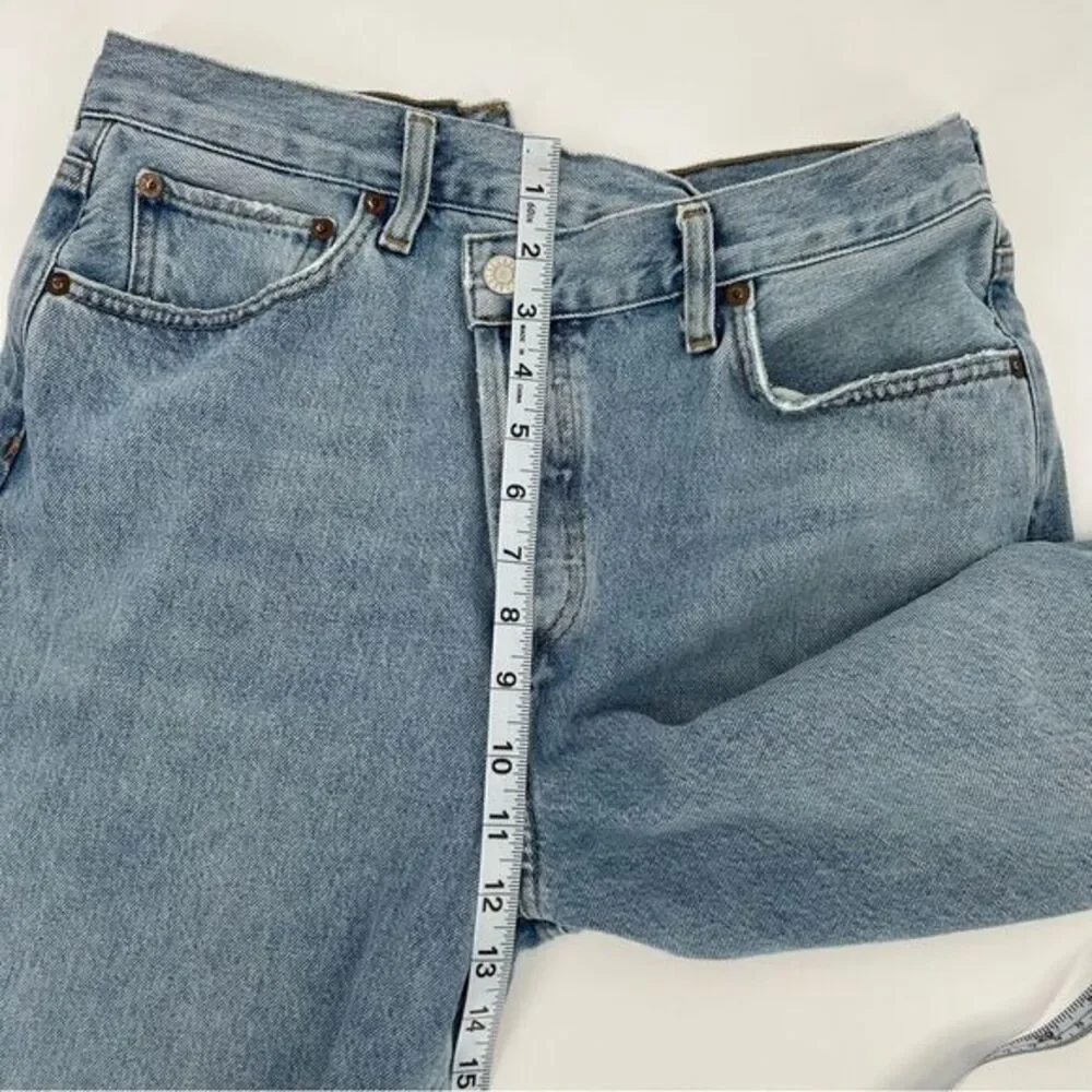 Agolde Criss Cross Straight Jeans Light Blue 28 Raw‎ Hem